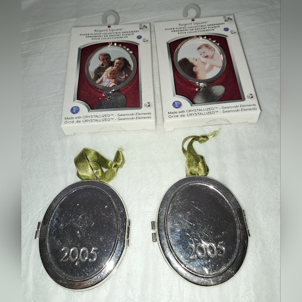 4 silver plated picture frame ornaments